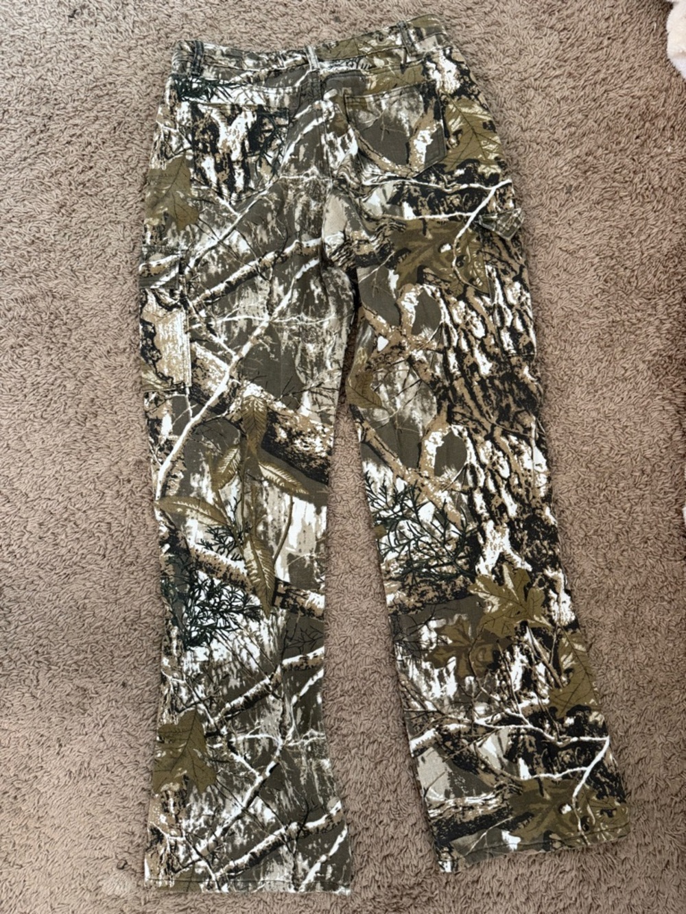 Camo Hunting Cargo Pants in Green, Brown & White